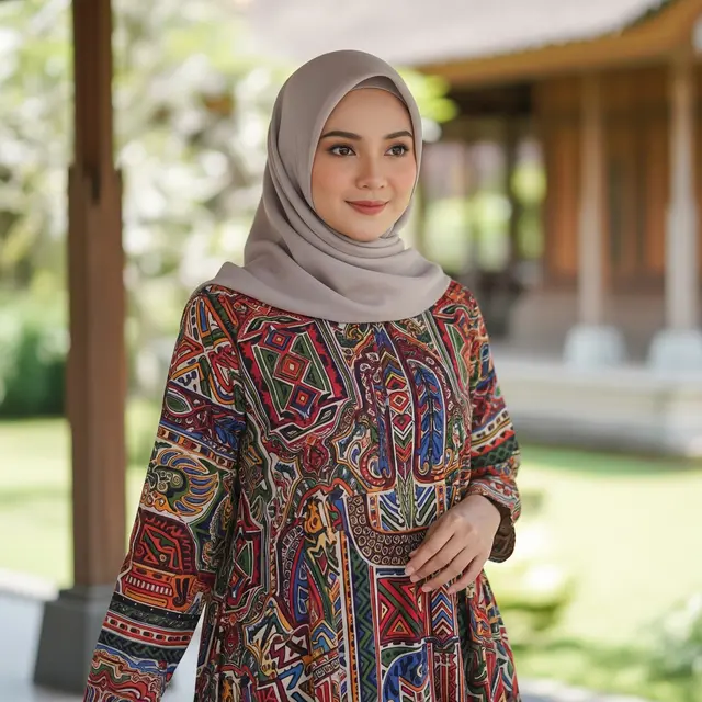 Model Gamis Corak Terbaru