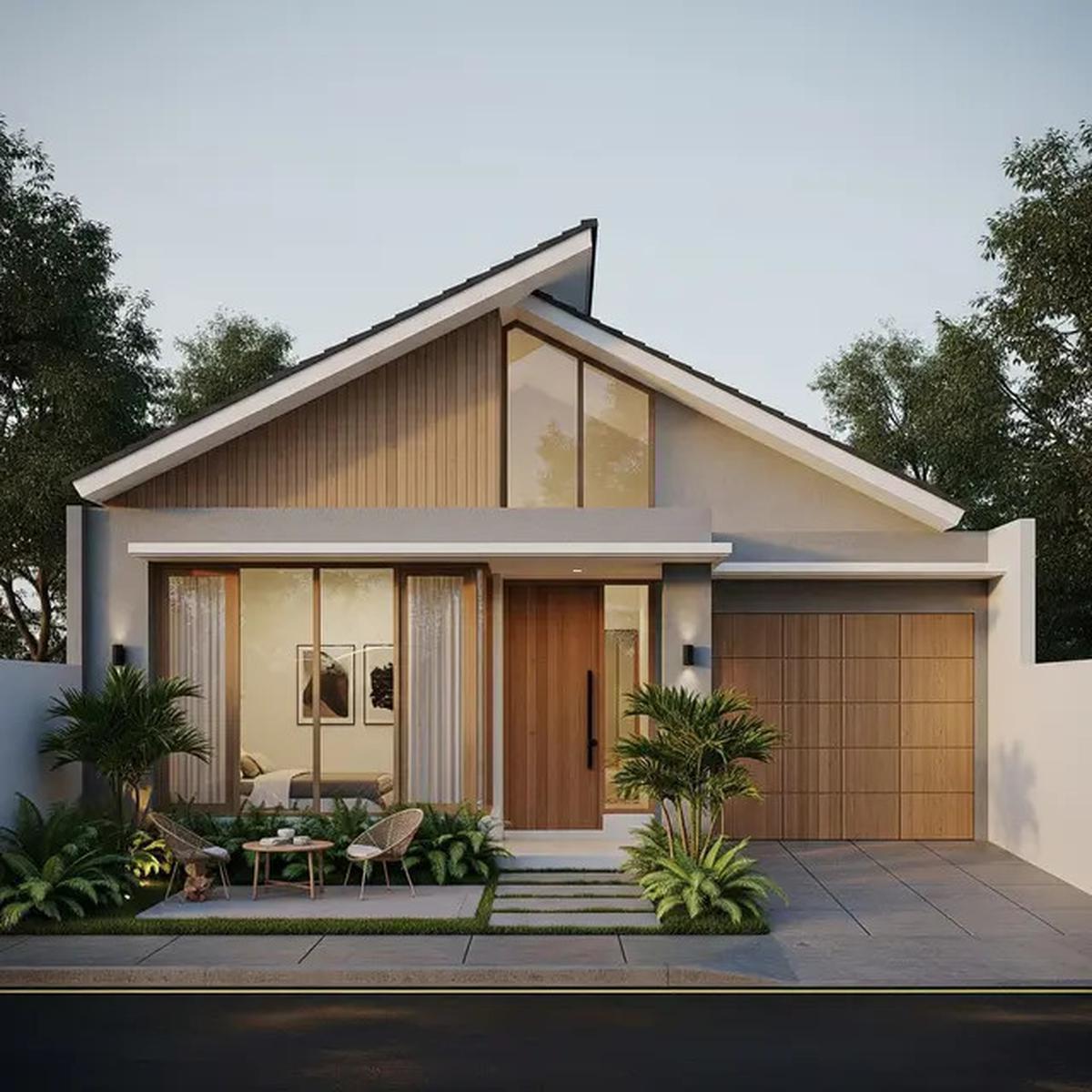 7 Inspirasi Rumah 1 Lantai dengan Atap Miring Satu Sisi, Desain Modern dan Estetik