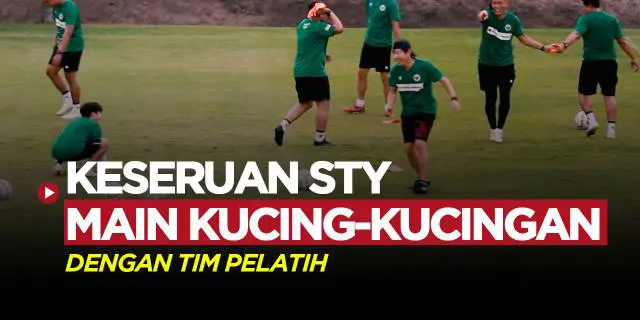 VIDEO: Keseruan Shin Tae-yong dan Tim Pelatih yang Main Kucing-Kucingan di Sela Latihan Timnas Indonesia U-23