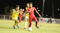 Gelandang Timnas Indonesia U-22, Zulfiandi, beraksi saat menghadapi Brunei Darussalam dalam laga kontra Brunei Darussalam di Grup B sepak bola SEA Games 2019, Selasa (3/12/2019). (Dok. PSSI)