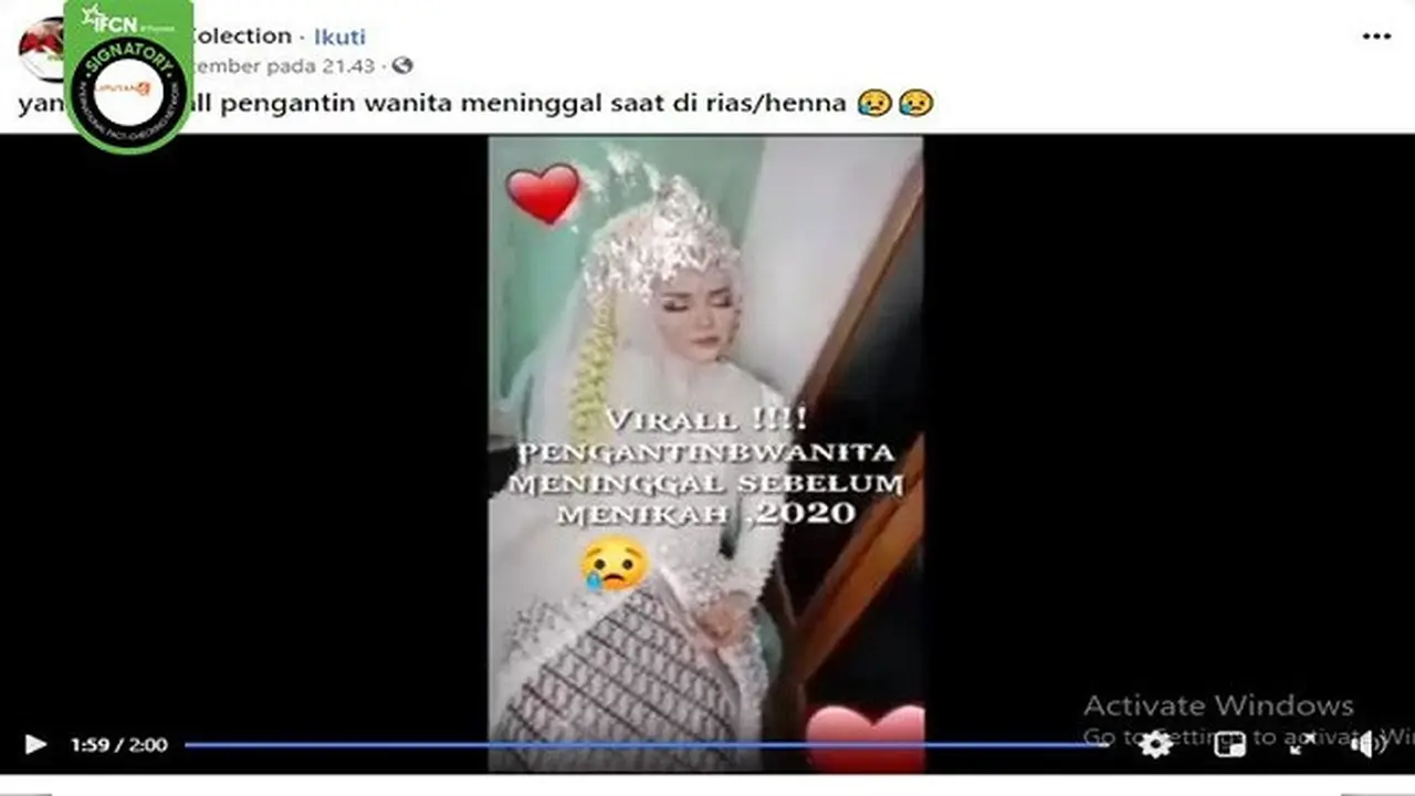 Gambar Tangkapan Layar Video Pengantin Wanita