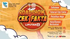 Awak redaksi Liputan6.com menggelar Roadshow Cek Fakta ke Media Center Nasional JAI, hari Sabtu (10/8). Berbagai kegiatan seru berlangsung, mulai dari talkshow hingga tutorial cek fakta.
