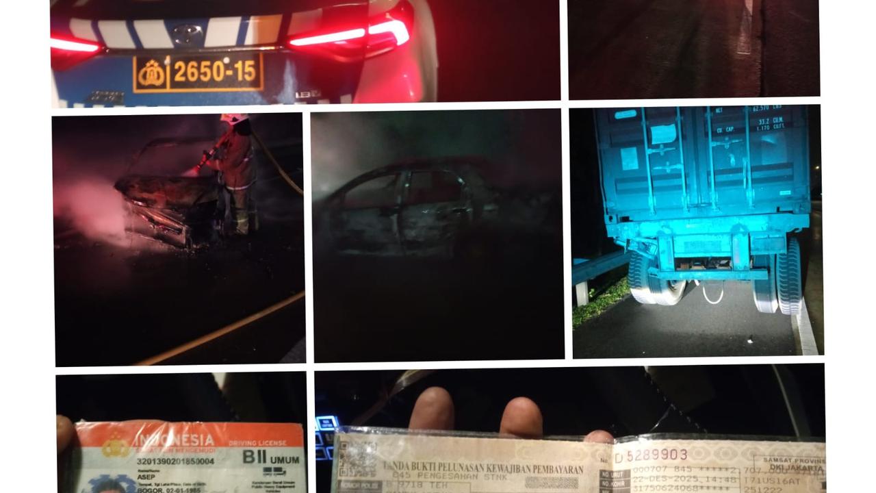Kecelakaan di Tol Jagorawi, Honda HR-V Terbakar