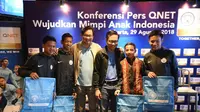 Empat anak berbakat Indonesia yang mendapat kesempatan berlatih di Manchester City lewat program QNET (Foto: QNet)