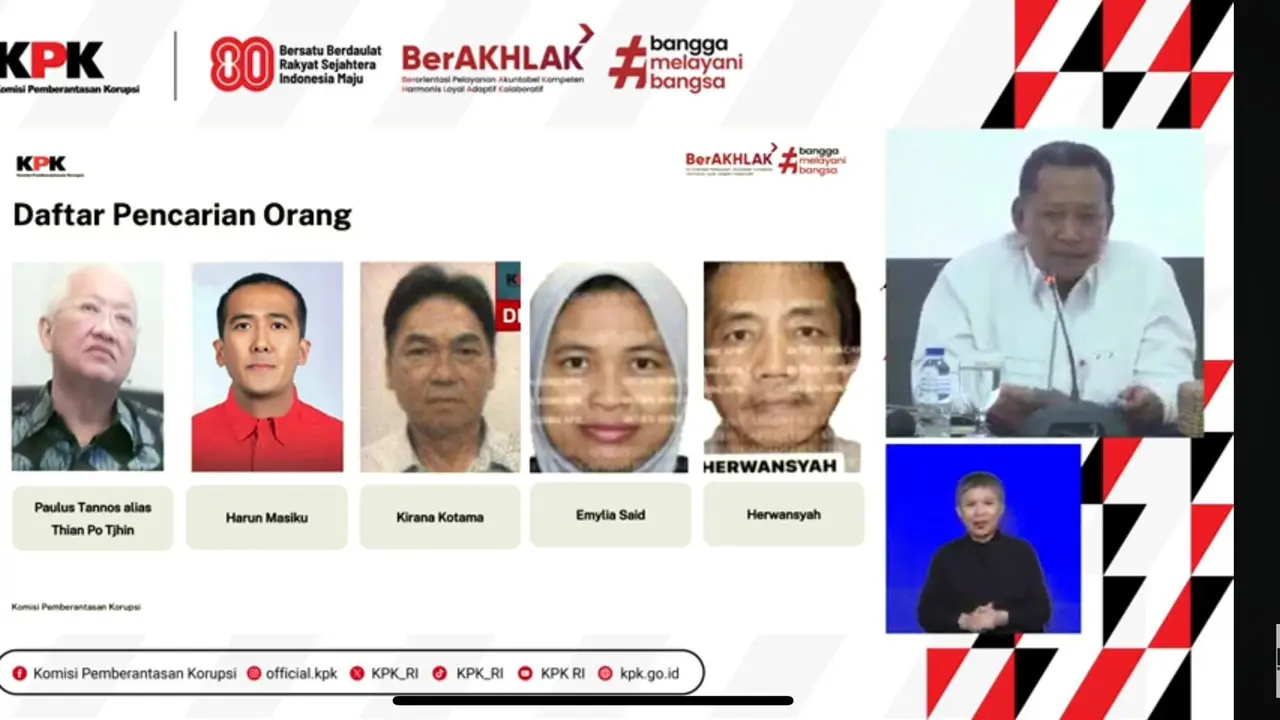 KPK Umumkan Lima Nama DPO