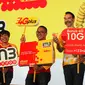 Ki-ka: Fidesia Noor, Division Head Data Product Marketing Indosat Ooredoo, Alexander Rusli, Presdir & CEO dan Andreas Gregori, Chief Marketing Officer saat launching layanan Indosat internet 4G LTE, Jakarta, Senin (30/11/2015). (Liputan6.com/Angga Yuniar)