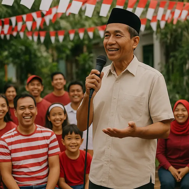 Ketua RT Beri Sambutan 17 Agustus