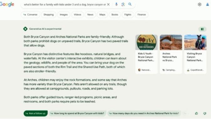 <p>Google mendemonstrasikan seperti apa Google Penelusuran di masa mendatang, yang diberdayakan dengan AI. Credit: Google </p>