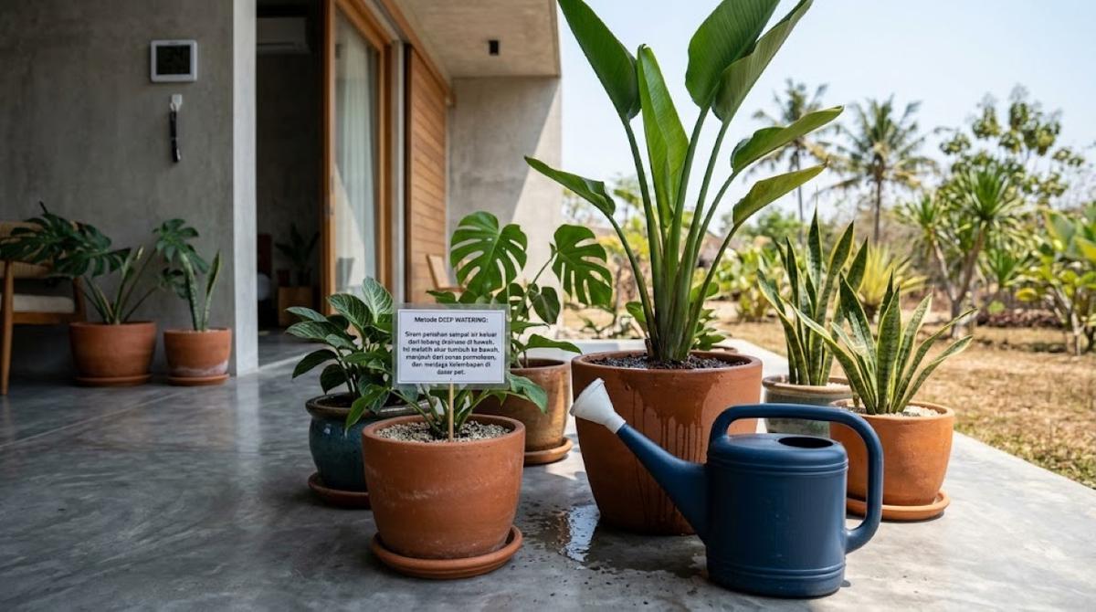 Mencegah Tanaman Pot Cepat Kering Saat Musim Kemarau