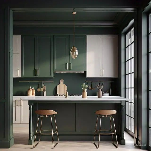 Kombinasi Warna Cat Dapur dengan Lemari Putih