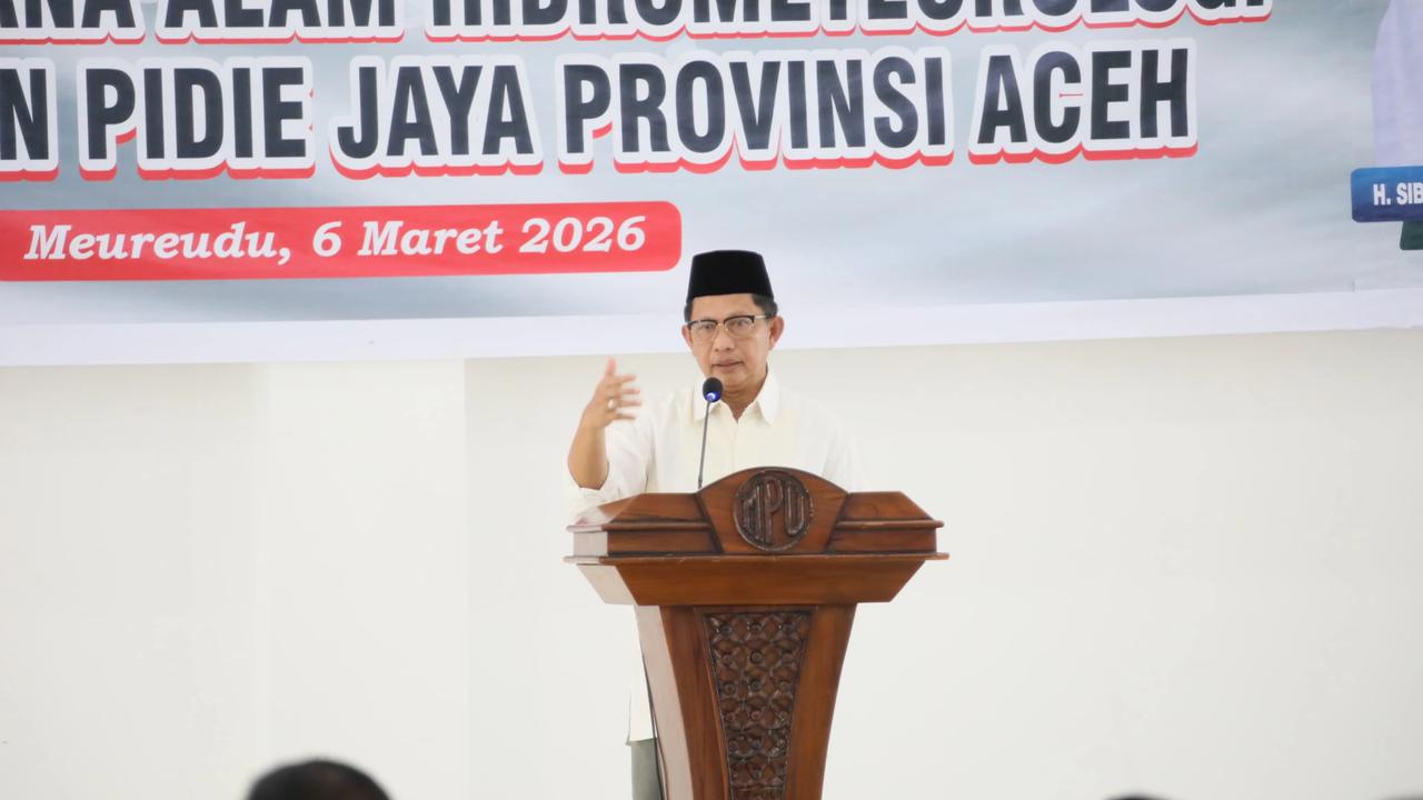 Kasatgas Tito Karnavian dalam acara Penyerahan Santunan Ahli Waris untuk Korban Bencana Hidrometeorologi dan Sosialisasi Penambahan TKD Tahun 2026