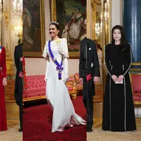 Penampilan Ibu Negara Korsel Kim Keon Hee curi perhatian saat kunjungan kerja Presiden Yoon Suk Yeol ke Inggris. Seperti biasa, ia terlihat modis saat bersanding dengan Permaisuri Camilla dan Kate Middleton. Terutama saat momen makan malam. Seperti apa potretnya? [@theroyalfamily]
