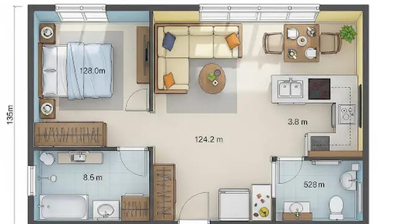 Konsep Tanpa Sekat (Open Space)/Rumah Sederhana 1 Kamar Tidur (Sumber: gemini.com)