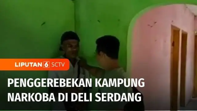VIDEO: Polisi Gerebek Kampung Narkoba di Kab. Deli Serdang, Pelaku Melawan Saat Ditangkap