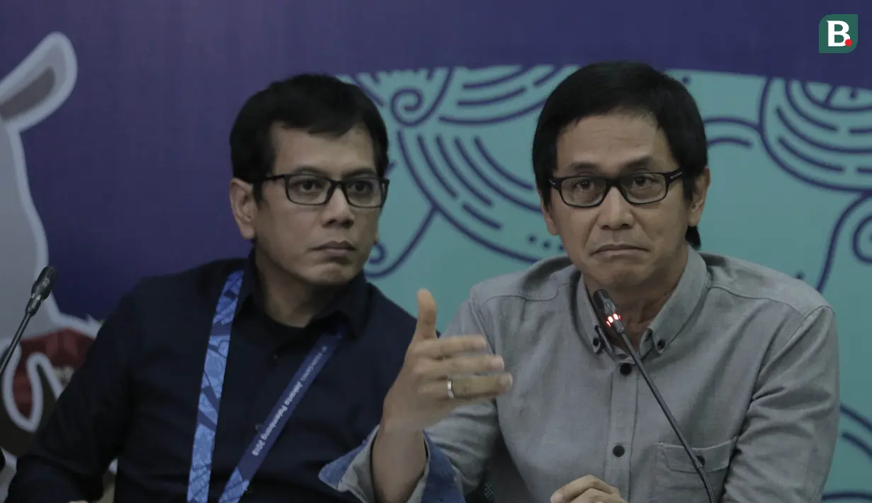 Music Director, Addie MS, saat jumpa pers di Kantor Inasgoc, Senayan, Jakarta, Minggu (27/5/2018). Pembukaan Asian Games 2018 nanti akan menjadi Ajang kolaborasi Putra-Putri terbaik Bangsa Indonesia. (Bola.com/M Iqbal Ichsan)