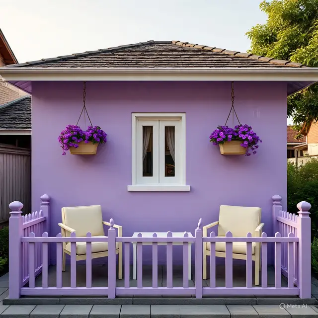 Desain Rumah Sederhana Warna Ungu