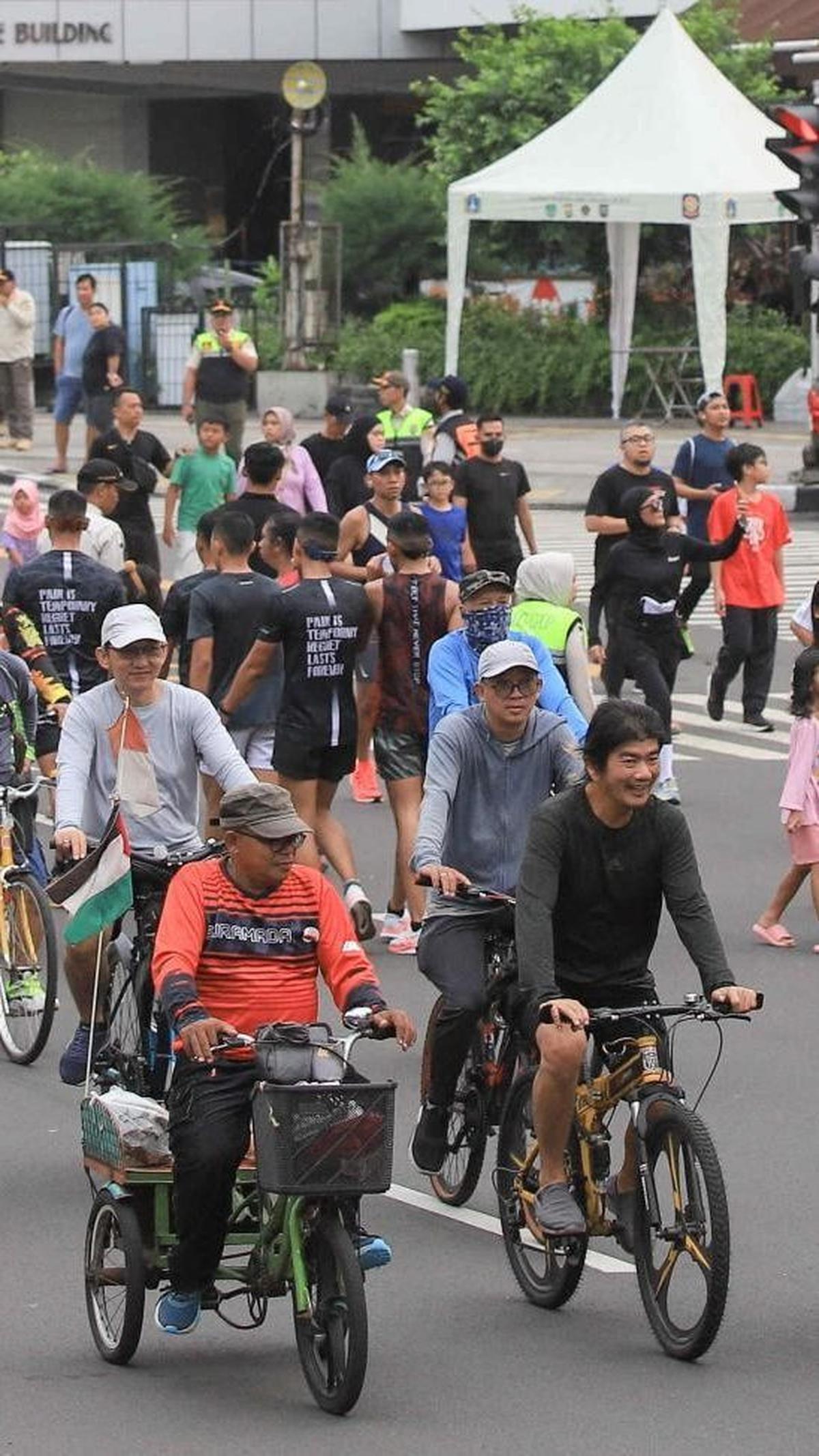 Seperti diketahui sebelumnya, Hari Bebas Kendaraan Bermotor (HBKB) setelah libur Lebaran 2024 telah diberlakukan kembali oleh Pemerintah Provinsi (Pemprov) DKI Jakarta. Foto: Liputan6.com / Herman Zakharia