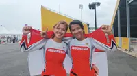 Dua atlet sepeda bmx Indonesia memperembahkan emas dan perunggu di Asian Games 2023 Hangzhou (PB ISSI/NICK HANOATUBUN)
