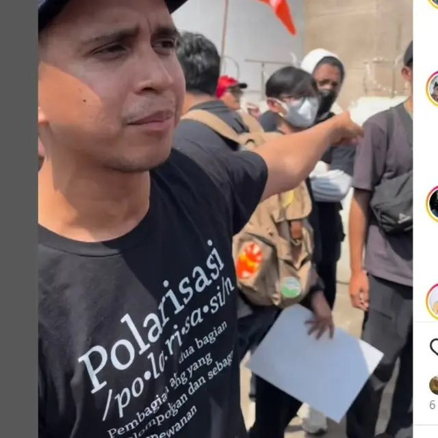 Andovi da Lopez ikut menyuarakan aspirasi kawal putusan MK di Gedung DPR.