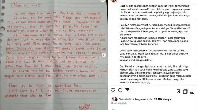 Marissya Icha Akhirnya Melunak dan Siap Jenguk Medina Zein Setelah 4 Kali Terima Surat dari Penjara
