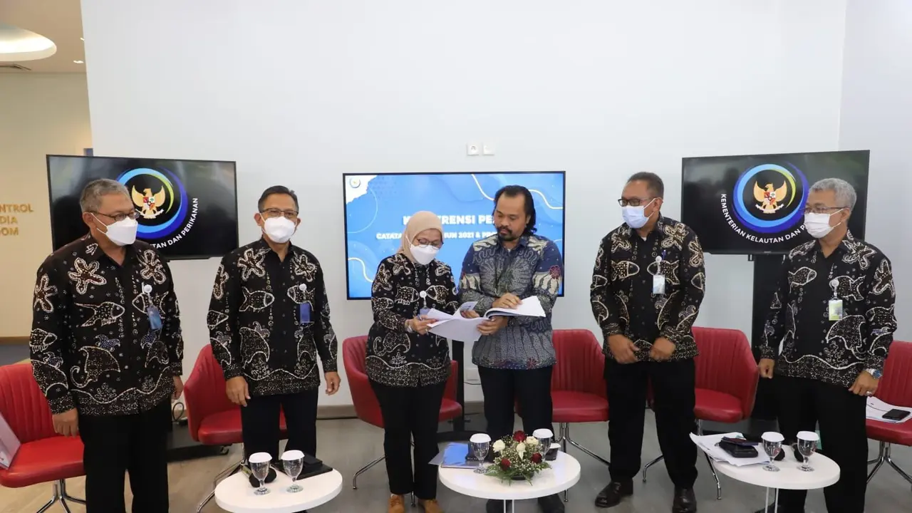 Refleksi 2021 dan Proyeksi 2022 Badan Karantina Ikan, Pengendalian Mutu dan Keamanan Hasil Perikanan (BKIPM) KKP, Kamis (16/12/2021). (Dok KKP)