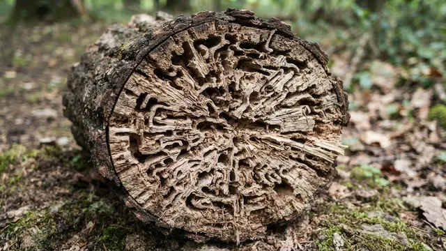 Muncul Terowongan atau Jalur di Dalam Kayu