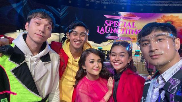 Gerald Yohanes bersama teman main sinetronnya