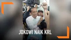 Presiden Jokowi memilih naik KRL dari Stasiun Tanjung Barat ke Stasiun Bogor. Kehadirannya pun membuat geger penumpang lain.