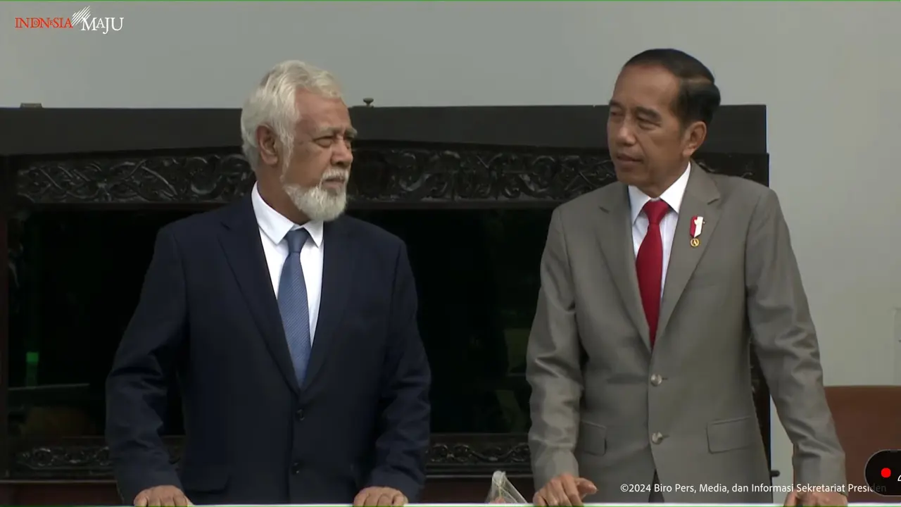 Presiden Joko Widodo atau Jokowi dan Xanana Gusmao