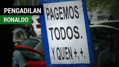 Berita video sorakan dan protes kepada bintang Real Madrid, Cristiano Ronaldo, saat di pengadilan.