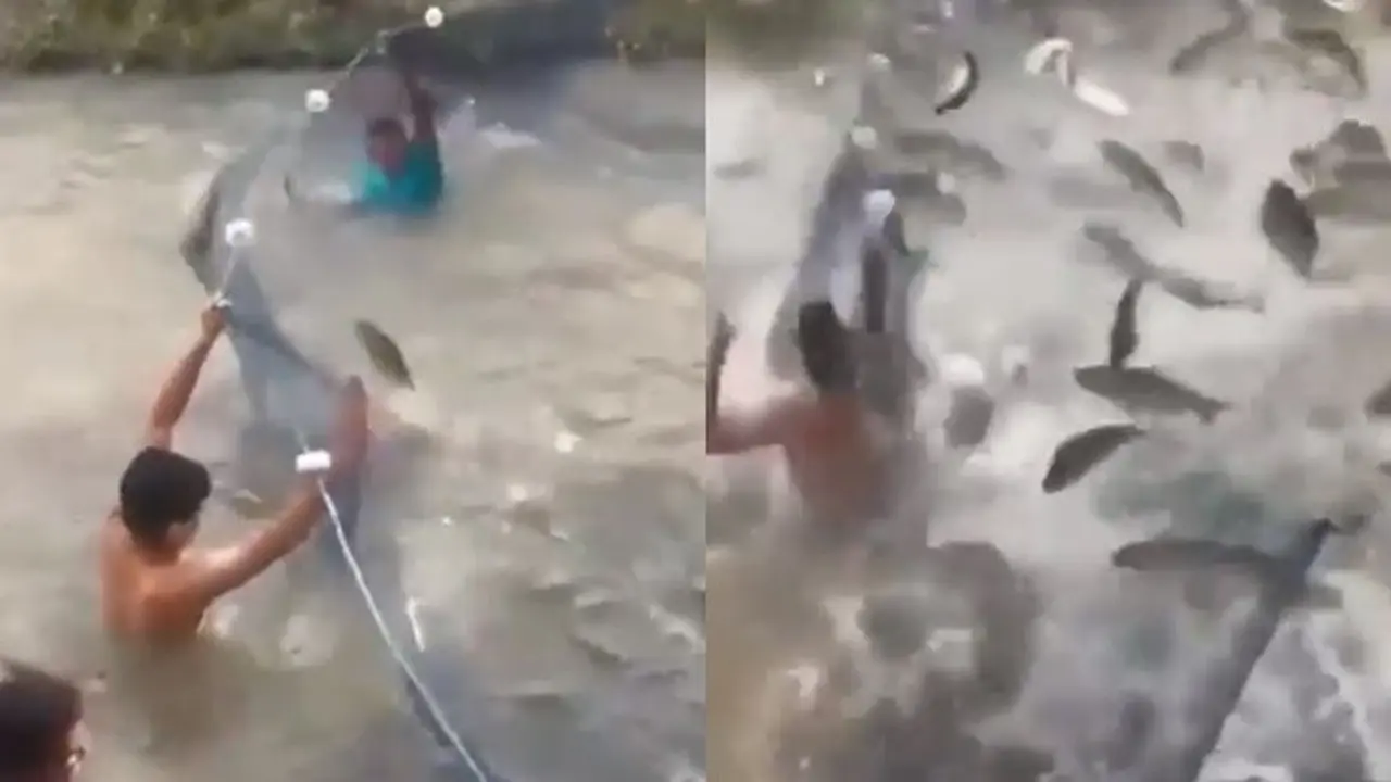 Viral, Pria Ini Alami Hal Tak Terduga Saat Menjala Ikan