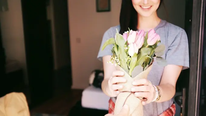 Ilustrasi naksir, gebetan, bunga