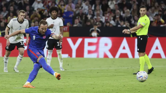 Foto: Inggris Imbangi Jerman Lewat Gol Penalti Harry Kane di EUFA Nations League