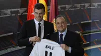 Presiden Real Madrid Florentino Perez tegaskan Gareth Bale tak dijual. (AFP / PIERRE-PHILIPPE MARCOU)