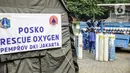 Posko Rescue Oxygen di Monas, Jakarta, Senin (5/7/2021). Posko Rescue Oxygen didirikan atas kolaborasi dengan sejumlah OPD Pemprov DKI Jakarta. (Liputan6.com/Faizal Fanani)