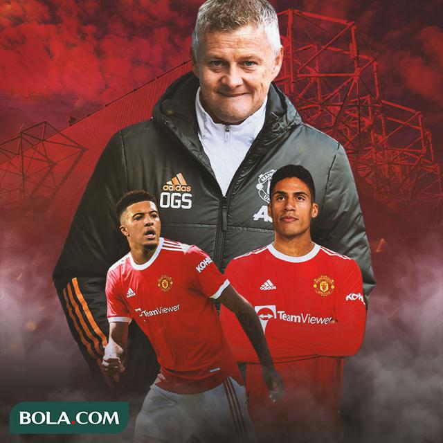 Manchester United - Jadon Sancho, Ole Gunnar Solskjaer, Raphael Varane