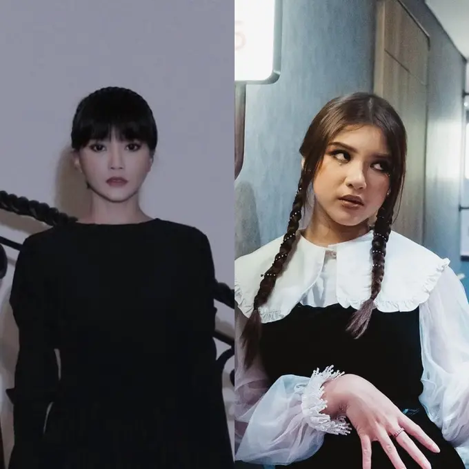 Beda Gaya 4 Seleb Tampil dengan Riasan Gothic ala Wednesday Addams, Sarwendah hingga Tiara Andini