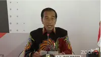 Presiden Jokowi saat menghadiri pertemuan yang beragendakan pengumuman Ganjar Pranowo sebagai capres dari PDIP. (Dok Youtube PDIP)