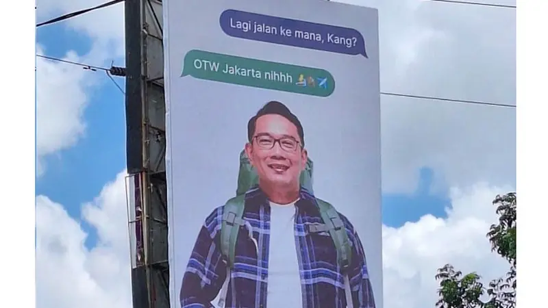 Baliho Mantan Gubernur Jawa Barat Ridwan Kamil tersebar di sejumlah tempat di Jakarta. (Istimewa)