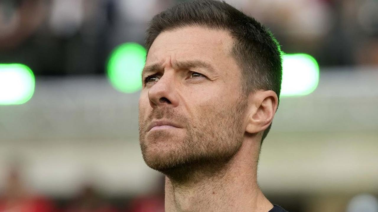 Pelatih Bayer Leverkusen, Xabi Alonso (c) AP Photo/Matthias Schrader