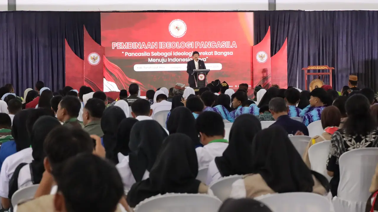 Badan Pembinaan Ideologi Pancasila (BPIP) menggelar Sosialisasi Pancasila bertema “Pancasila sebagai Ideologi Perekat Bangsa Menuju Indonesia Raya” di Kabupaten Tanah Laut, Kalimantan Selatan, Sabtu (22/11) (Istimewa)