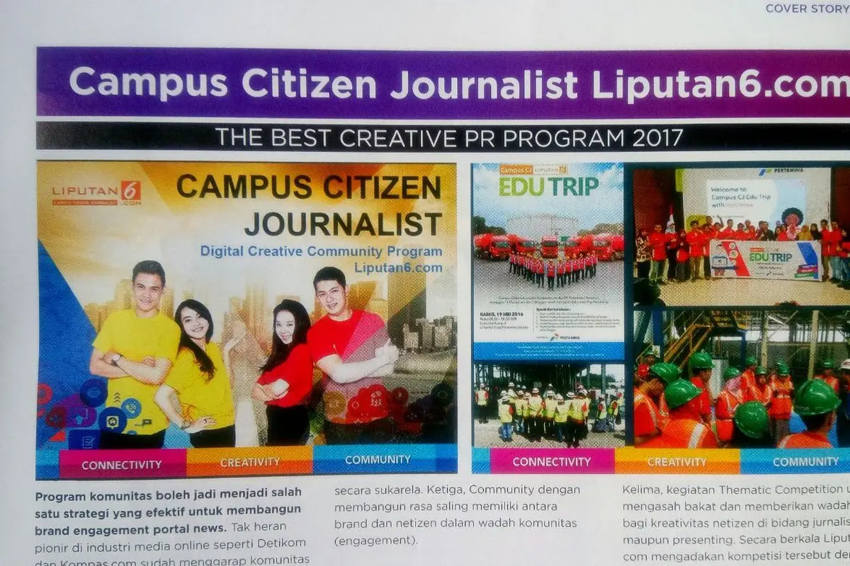 Campus CJ Liputan6.com Menangkan Best Creative PR Program 2017