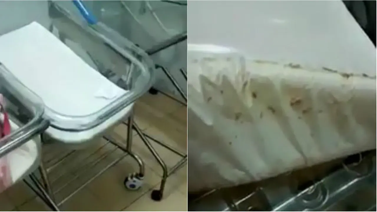 Dirty baby crib