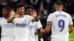 Real Madrid sukses menang besar dari Mallorca pada laga pekan keenam Liga Spanyol 2021/2022. (AFP/Gabriel Bouys)