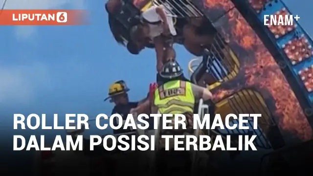 Roller Coaster Berhenti Mendadak, Penumpang Terjebak dalam Posisi Terbalik