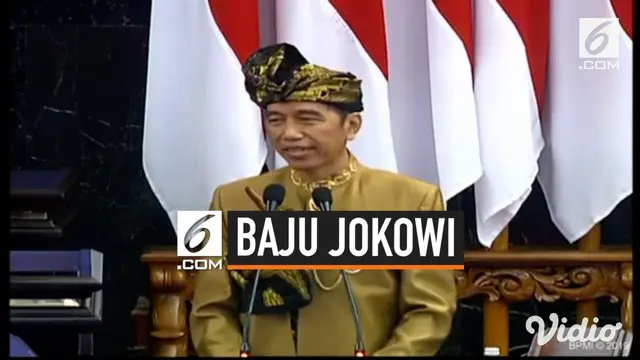 Presiden Jokowi memilih pakaian adatu suku Sasak, NTB saat menyampaikan pidato kenegaraan di tengah sidang MPR Ri 2019.