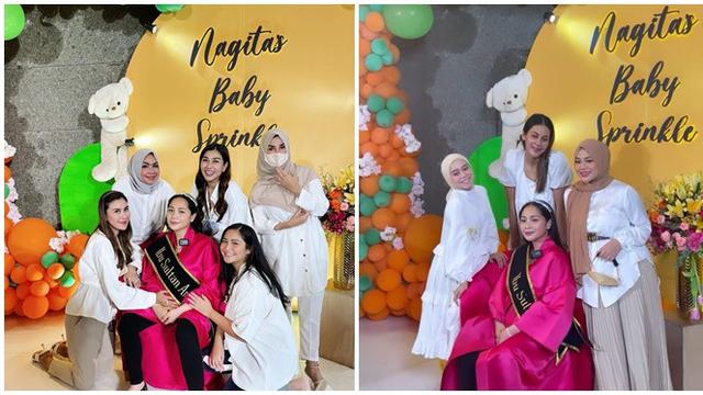 <span>Baby Shower Nagita Slavina. (Sumber: Instagram/syahnazs dan Instagram/attaaurelie_2ahha)</span>