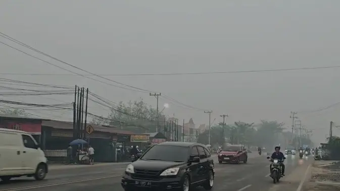 Hujan Redakan Pekatnya Kabut Asap di Palangka Raya
