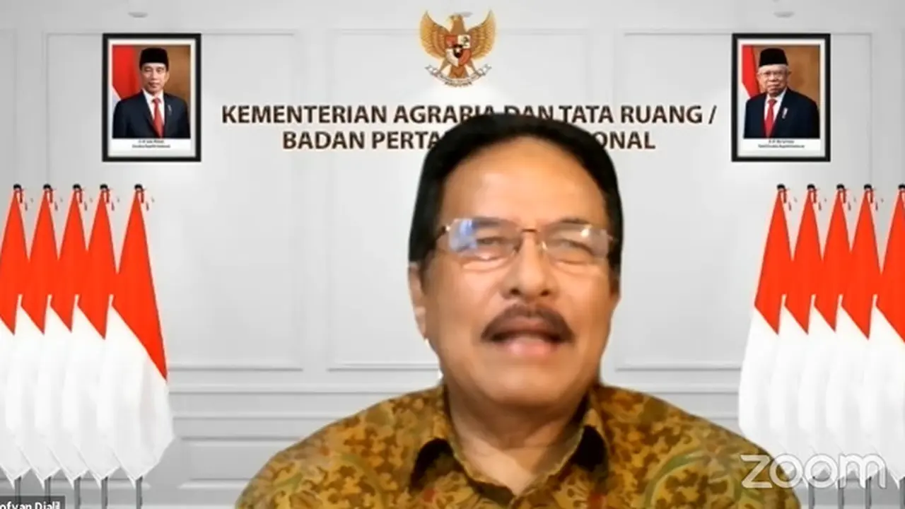 Menteri Agraria dan Tata Ruang atau Badan Pertanahan Nasional (ATR/BPN) Sofyan Djalil  dalam sambutannya di HUT LP3ES, Kamis (19/8/2021).