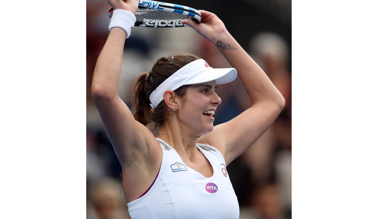 Pencapaian tertinggi Julia Goerges di turnamen grand slam adalah babak keempat Australia Terbuka tahun 2012, 2013, dan 2015, serta Prancis Terbuka 2015. (AFP/Michael Bradley)